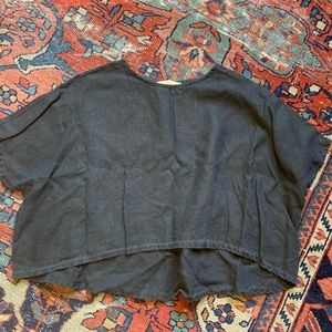 Elizabeth Suzann top OS black linen Linn